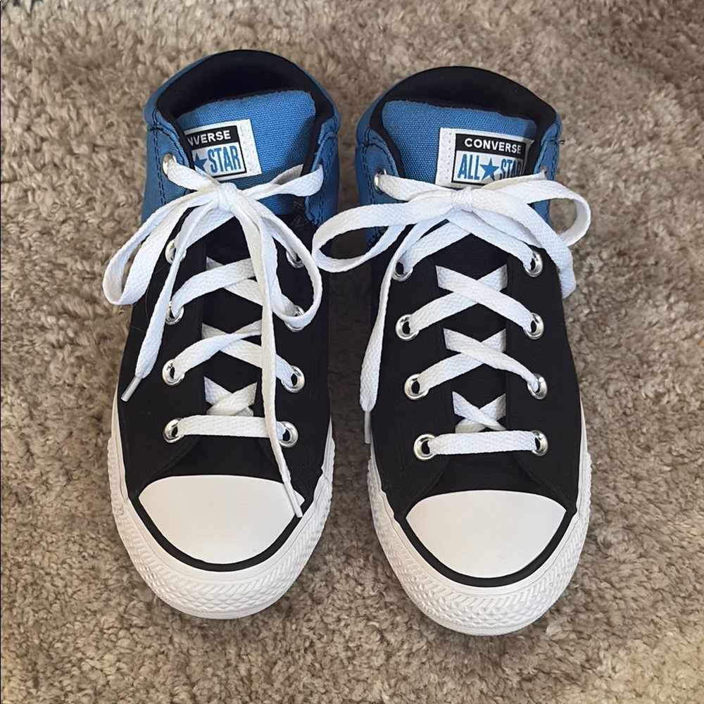 Converse Kids Black and Blue Sneakers